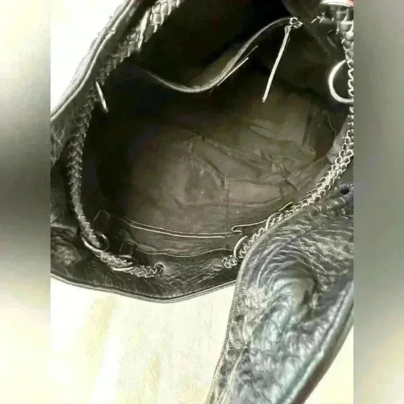 Talbots Black Pebbled Leather Hobo Shoulder Bag - Picture 6 of 10